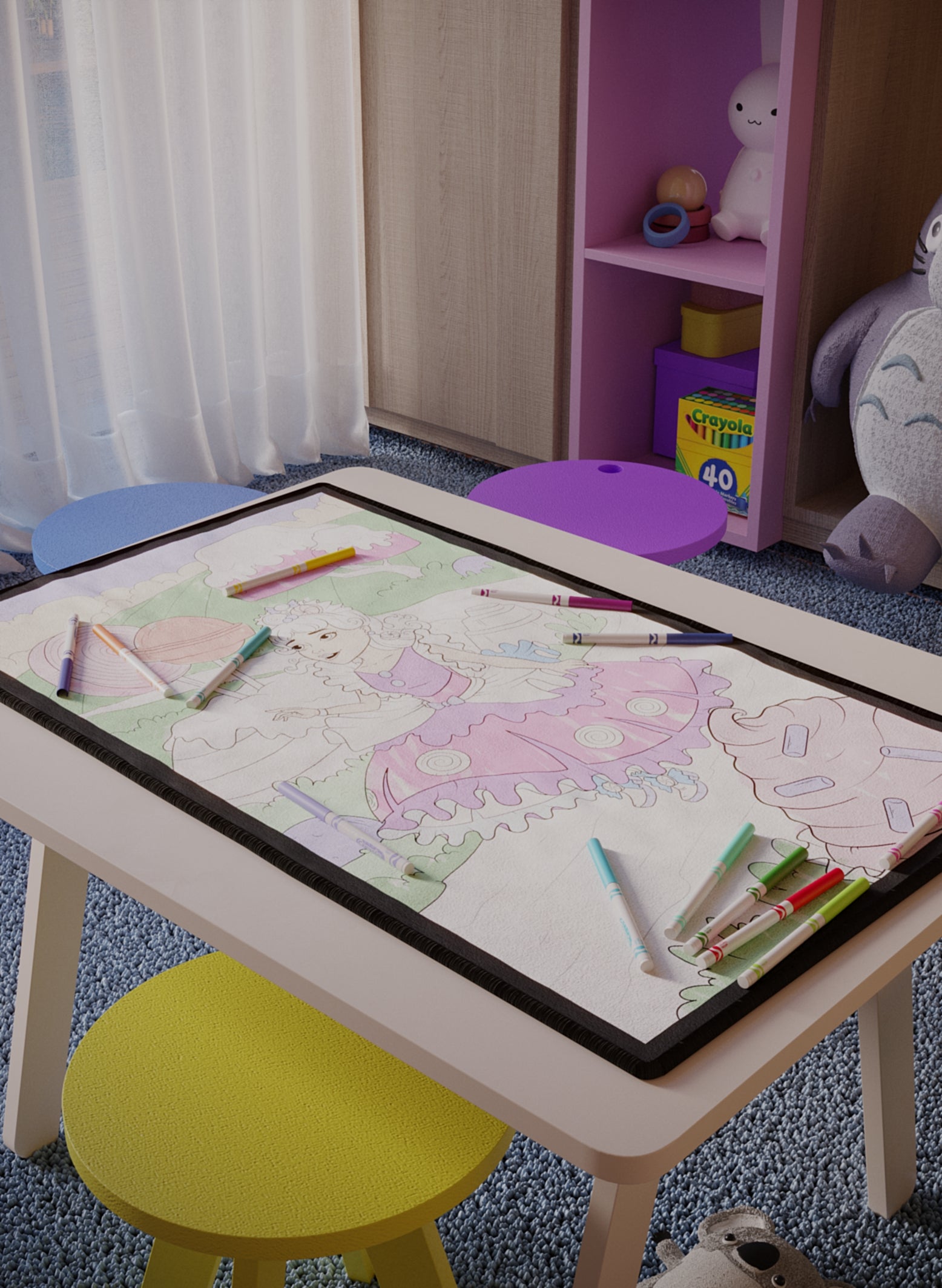 How To Color Rugs Taffy Lane | Washable Coloring Mats