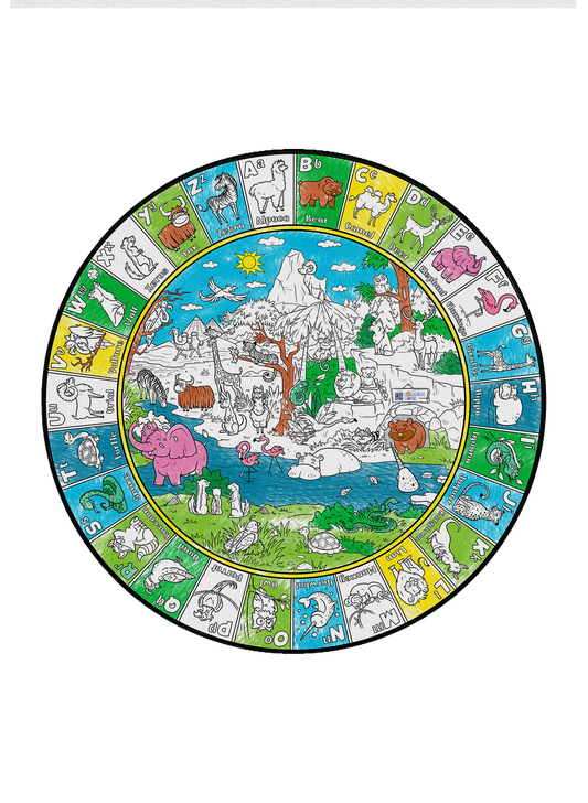 Alpha Zoo Circle Time Coloring Poster