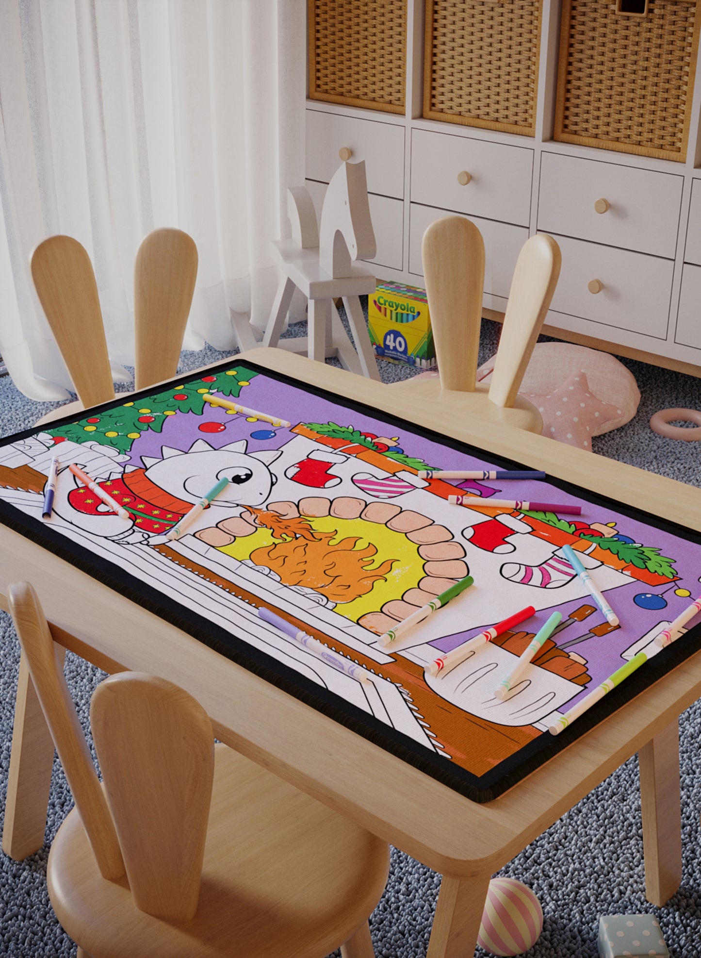Staying Toasty Washable Coloring Mat - 2