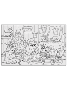 Christmas Cocoa and Cookies Coloring Poster