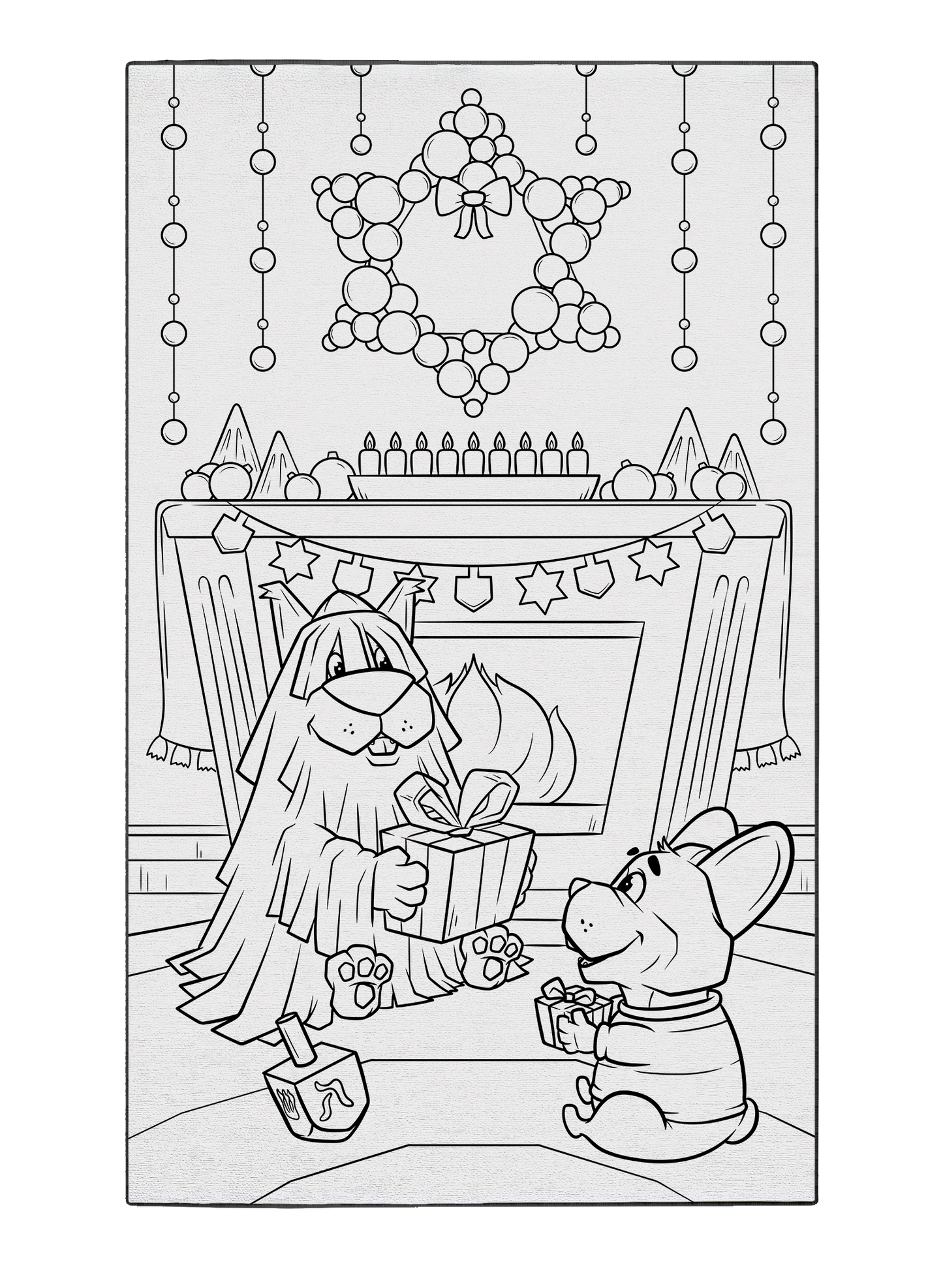 8th Day of Hanukkah Coloring Poster