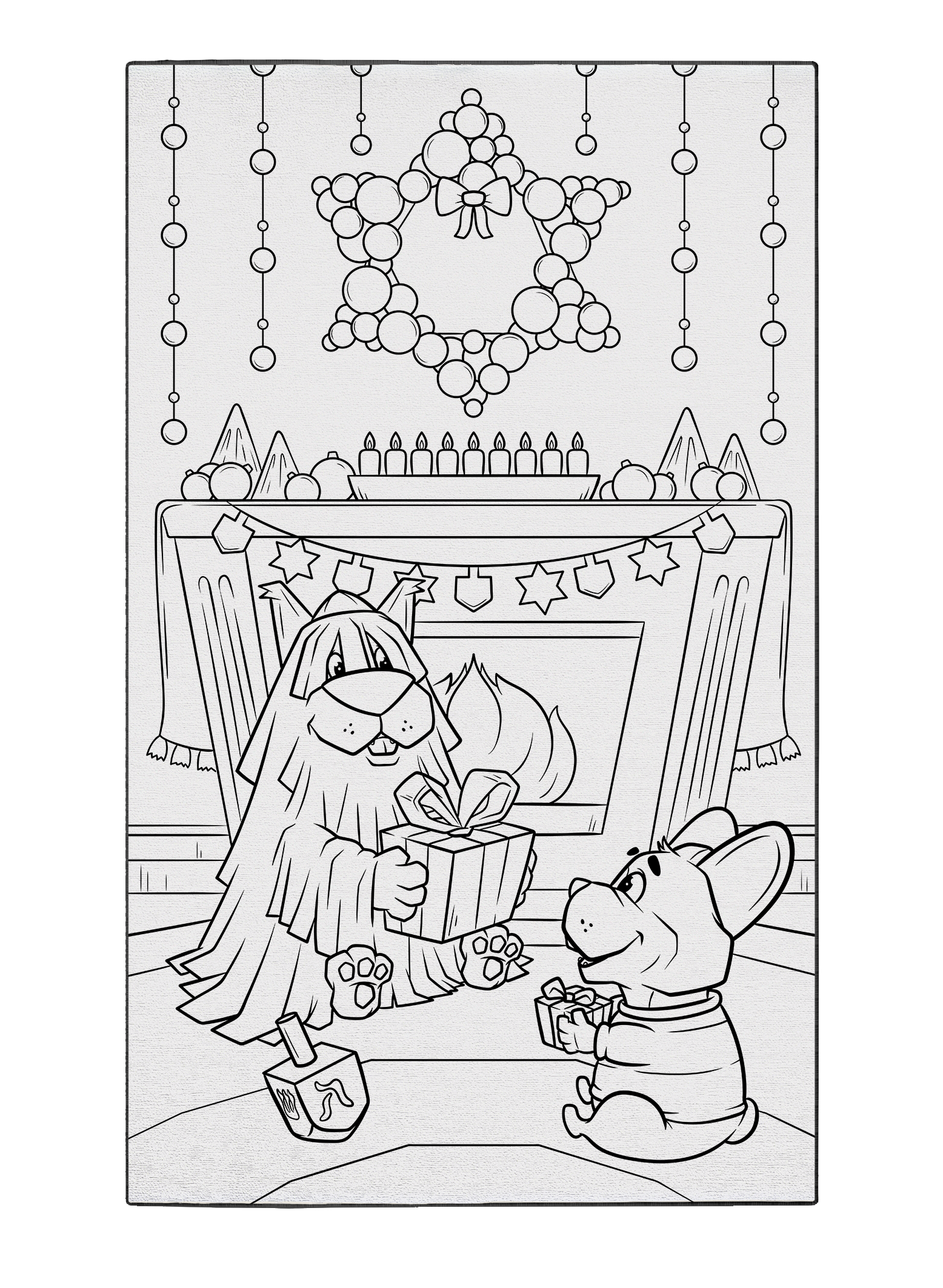 8th Day of Hanukkah Coloring Poster