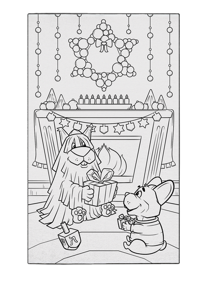 8th Day of Hanukkah Coloring Poster