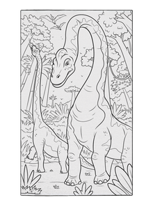 Gentle Brachiosaurus Poster to Color