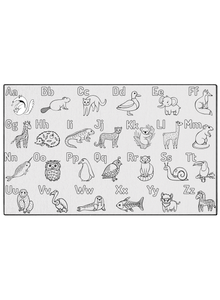 Learn and Color Animal Alphabet Coloring Mat