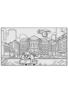 Town Square Washable Coloring Mat
