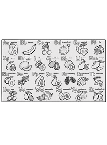 Learn and Color Fruit Alphabet Coloring Mat