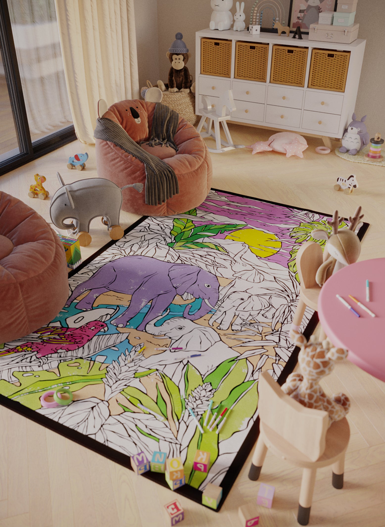 How To Color Rugs Sunset Oasis Reverie | Washable Coloring Mats