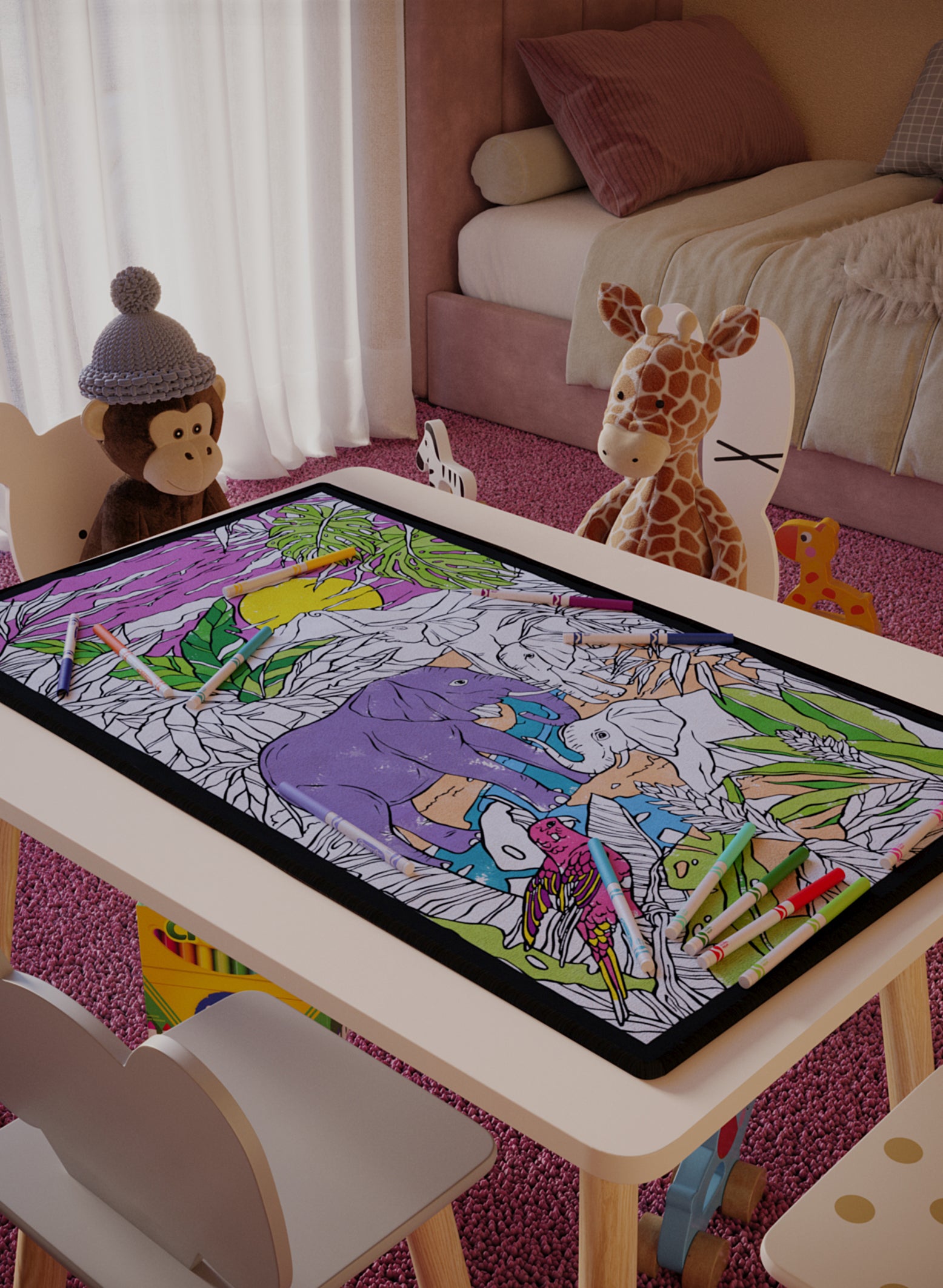 How To Color Rugs Sunset Oasis Reverie | Washable Coloring Mats