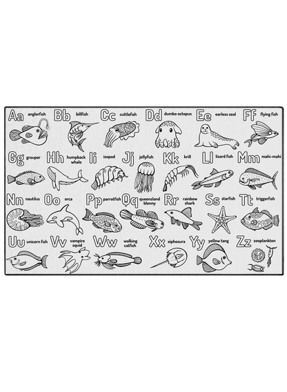 Learn and Color Underwater Alphabet Coloring Mat