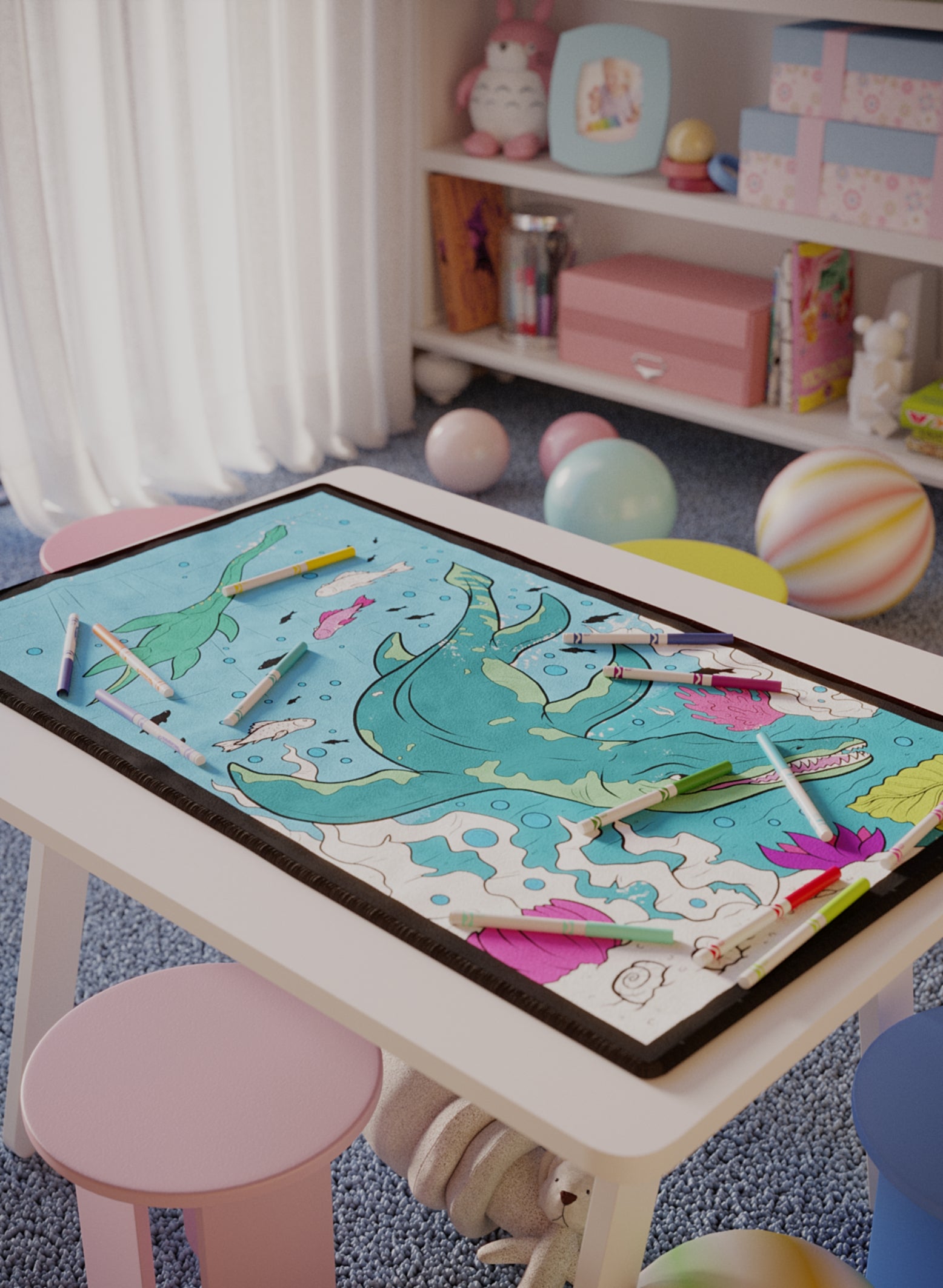 How To Color Rugs Mosasaurus Depths | Coloring Mats