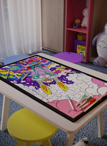 Rocket to the Moon Washable Coloring Mat - 2