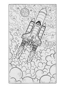 Rocket to the Moon Washable Coloring Mat