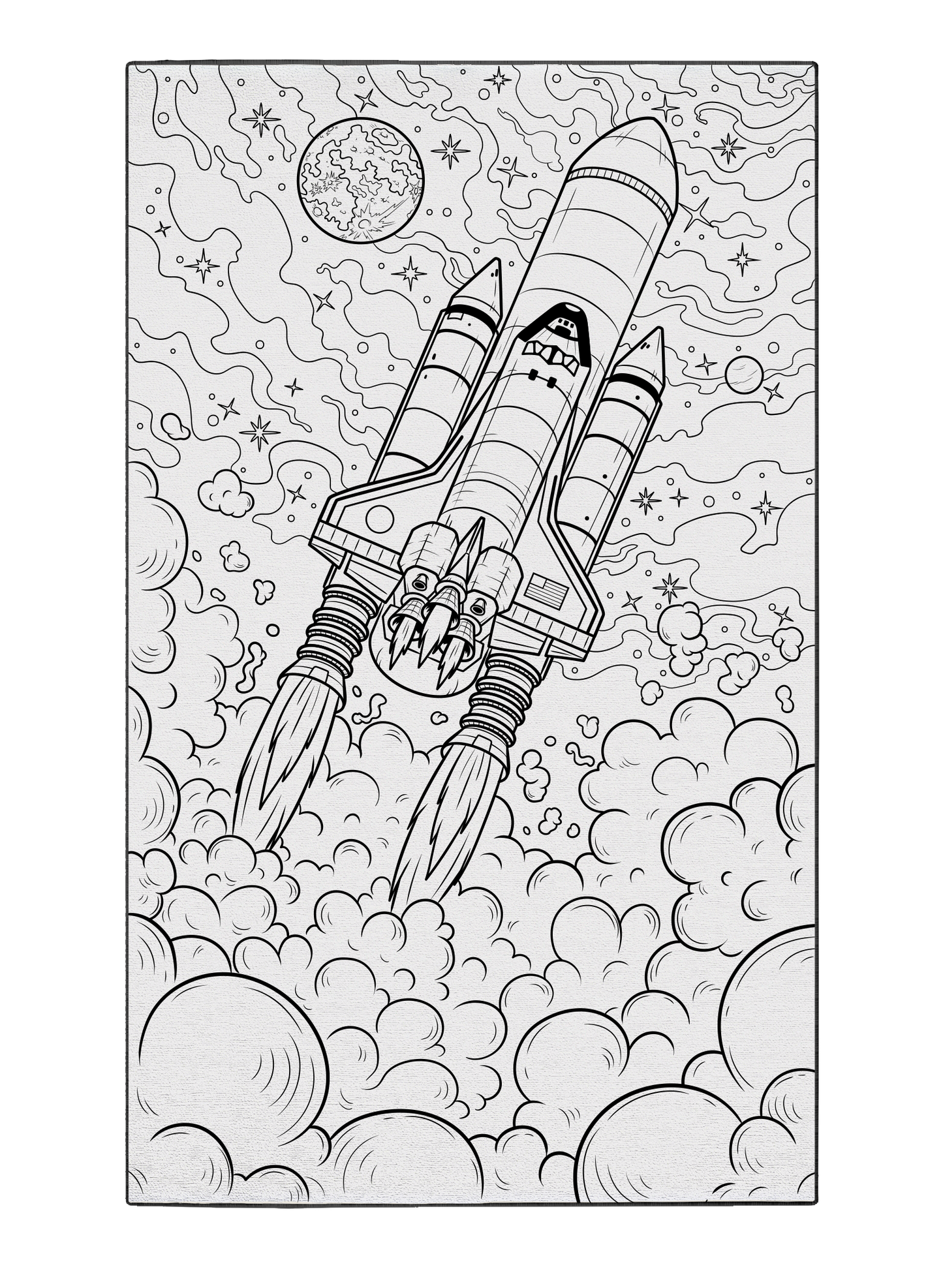 Rocket to the Moon Washable Coloring Mat