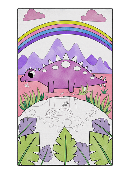 Coloring Mat "Stegosaurus Oasis"