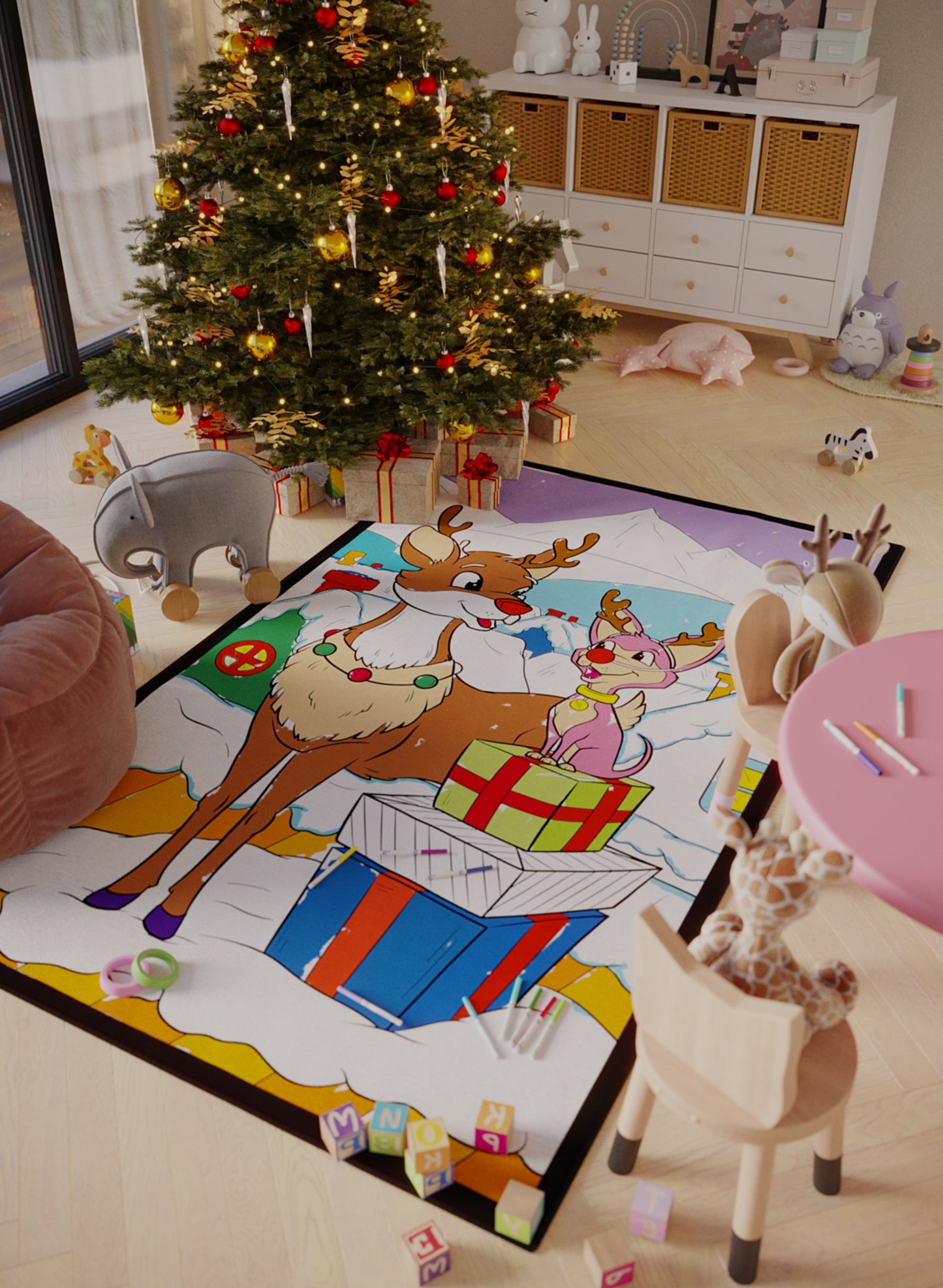 Pip and Prancer Coloring Mat - 3