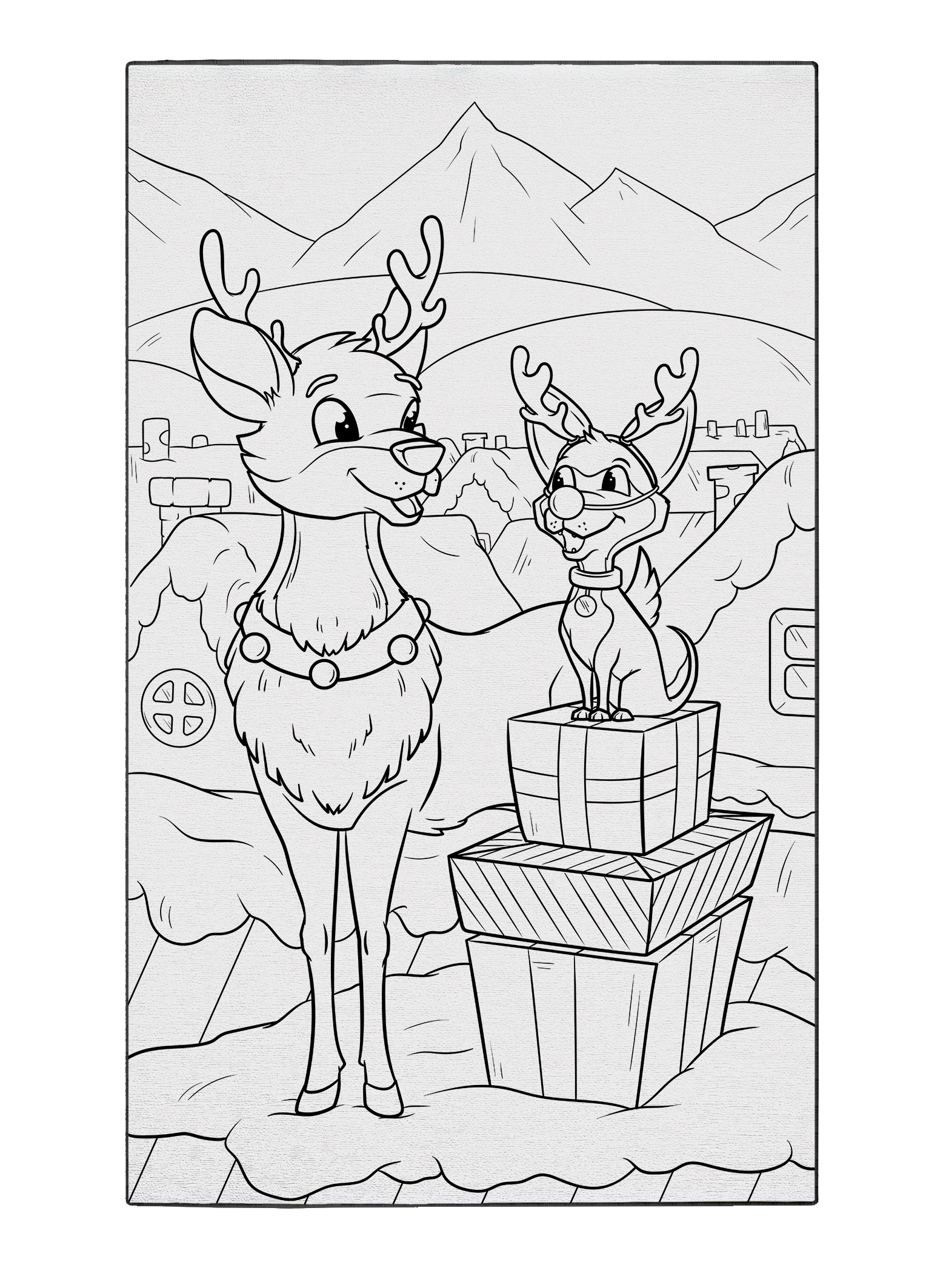 Pip and Prancer Coloring Mat