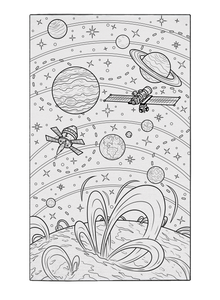Solar Flares and Satellites Washable Coloring Mat