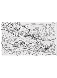 Spinosaurus Fishing Washable Coloring Mat