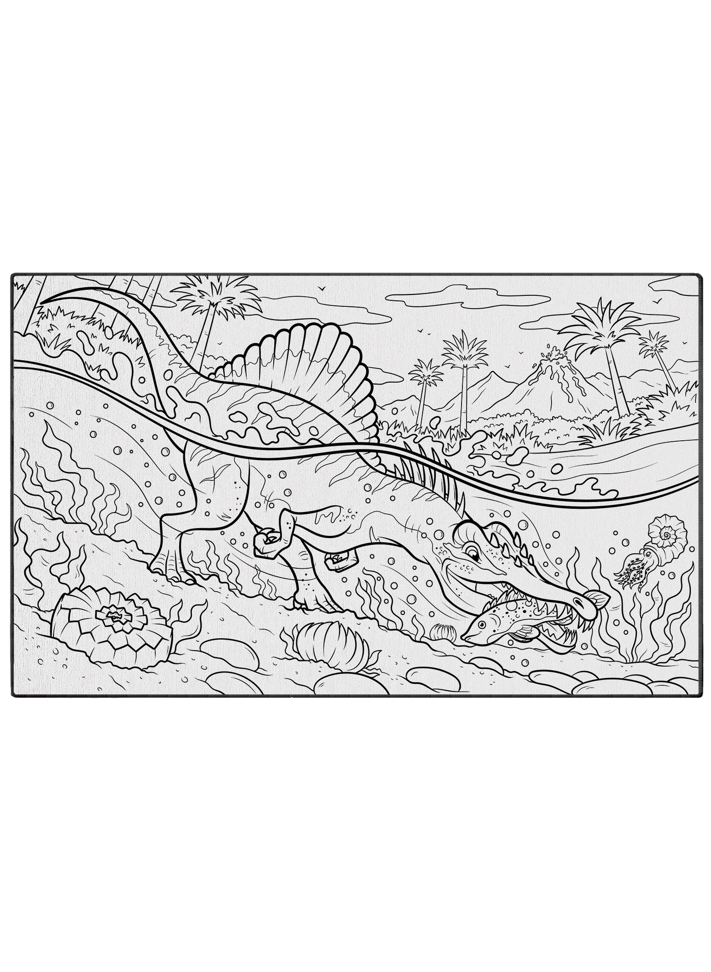 Spinosaurus Fishing Washable Coloring Mat