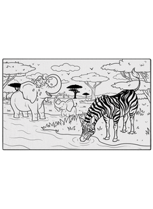 Watering Hole Washable Coloring Mat