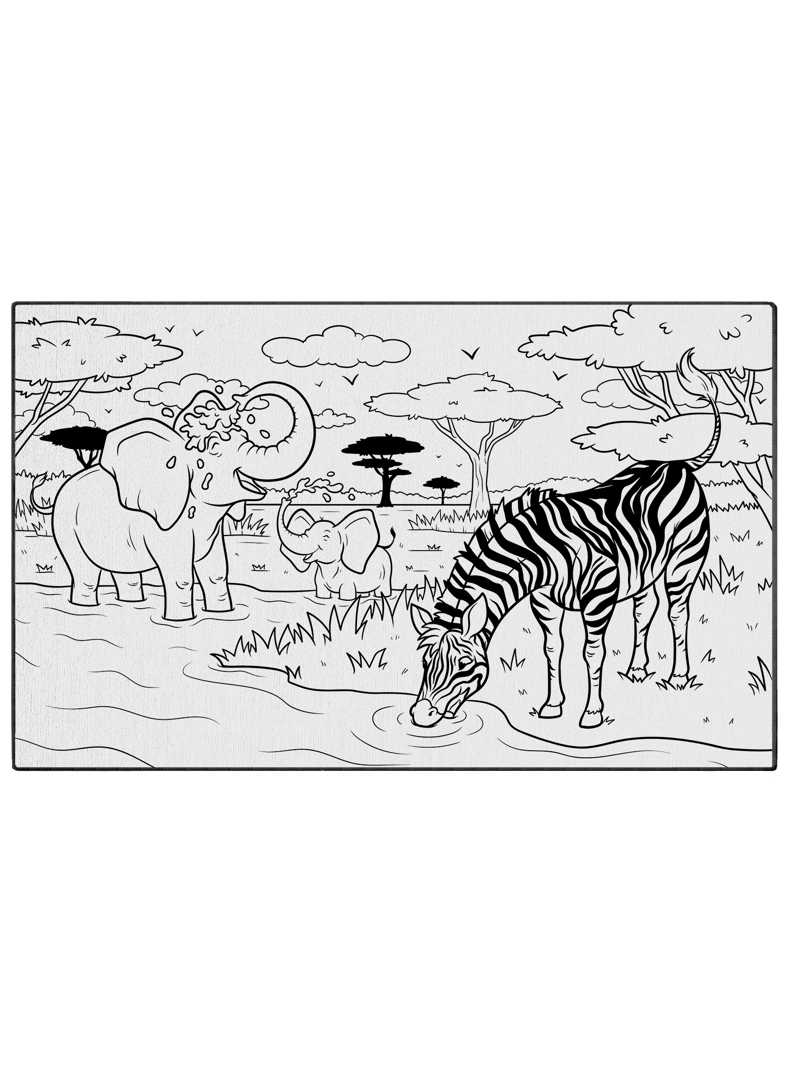 Watering Hole Washable Coloring Mat