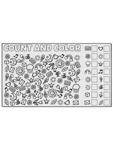 Shop "Count And Color Fun Shapes" Coloring Poster