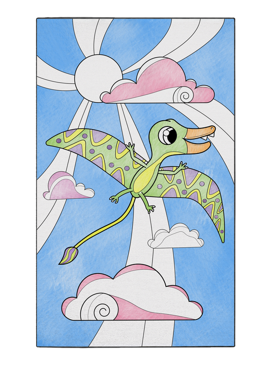 Coloring Poster "Fly High with Pterodactyl"