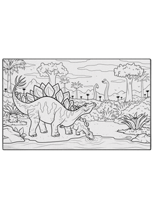 Shy Stegosaurus Washable Coloring Mat