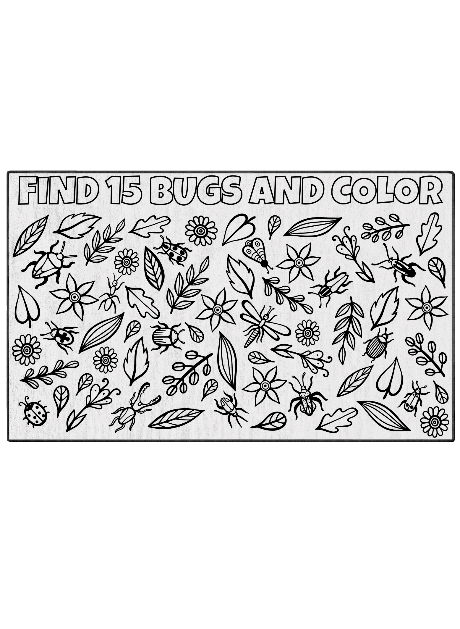 Find and Color Bugs Poster to Color