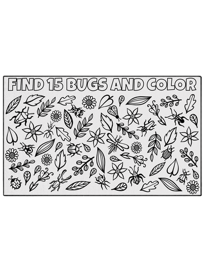 Find and Color Bugs Poster to Color