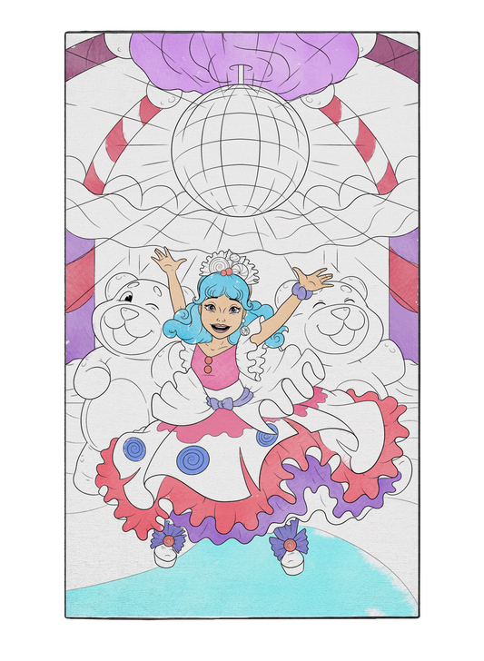 Coloring Poster "Gummy Bear Dance Party"