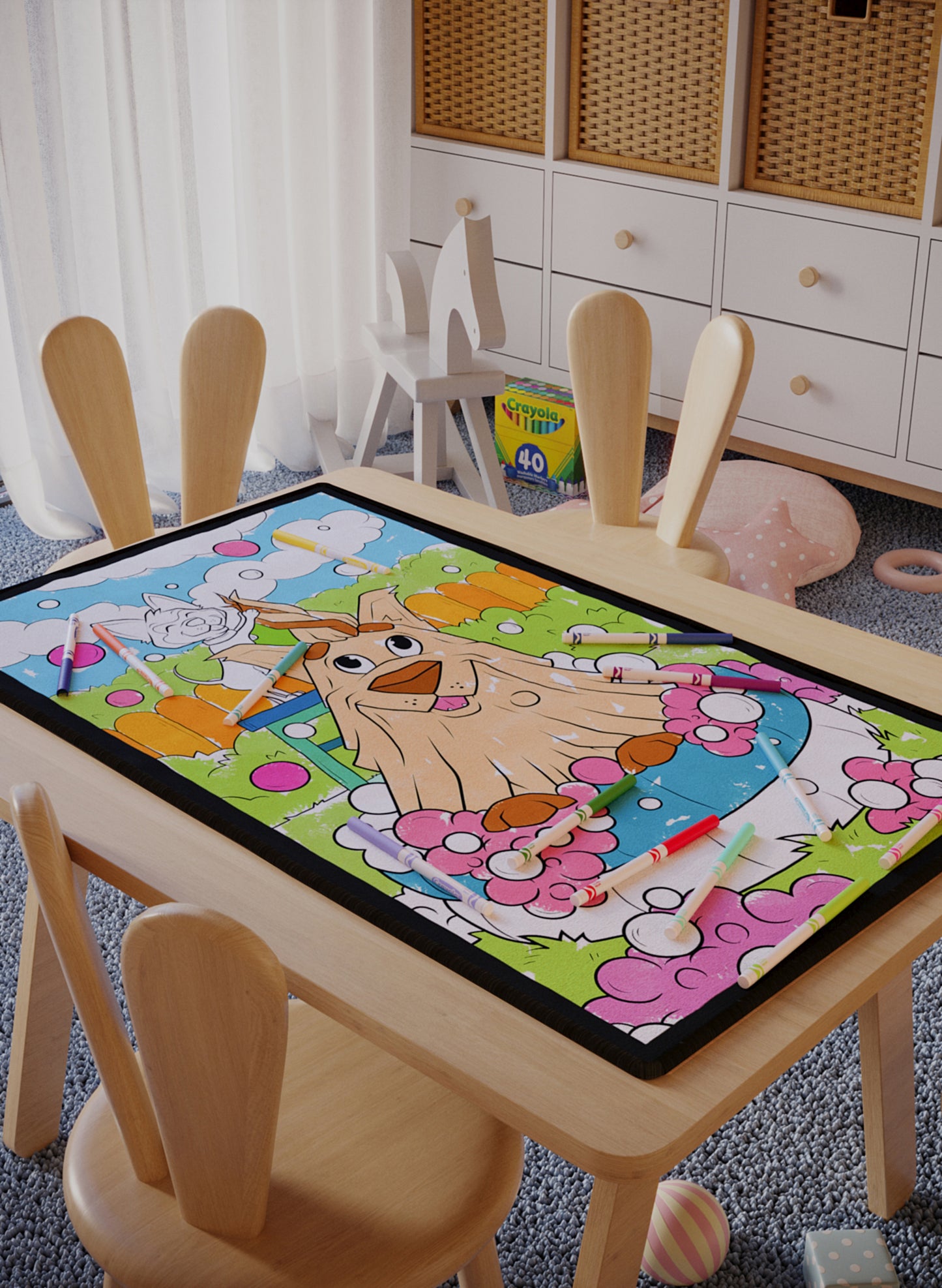 Mishka Takes a Bath Coloring Mat - 3