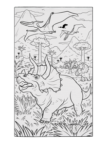 Triceratops Parade Washable Coloring Mat