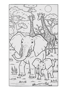 Elephant March Coloring Poster