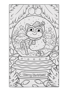 North Pole in a Globe Coloring Mat