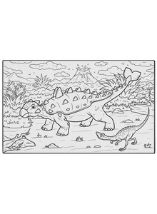 Walk with Ankylosaurus Washable Coloring Mat