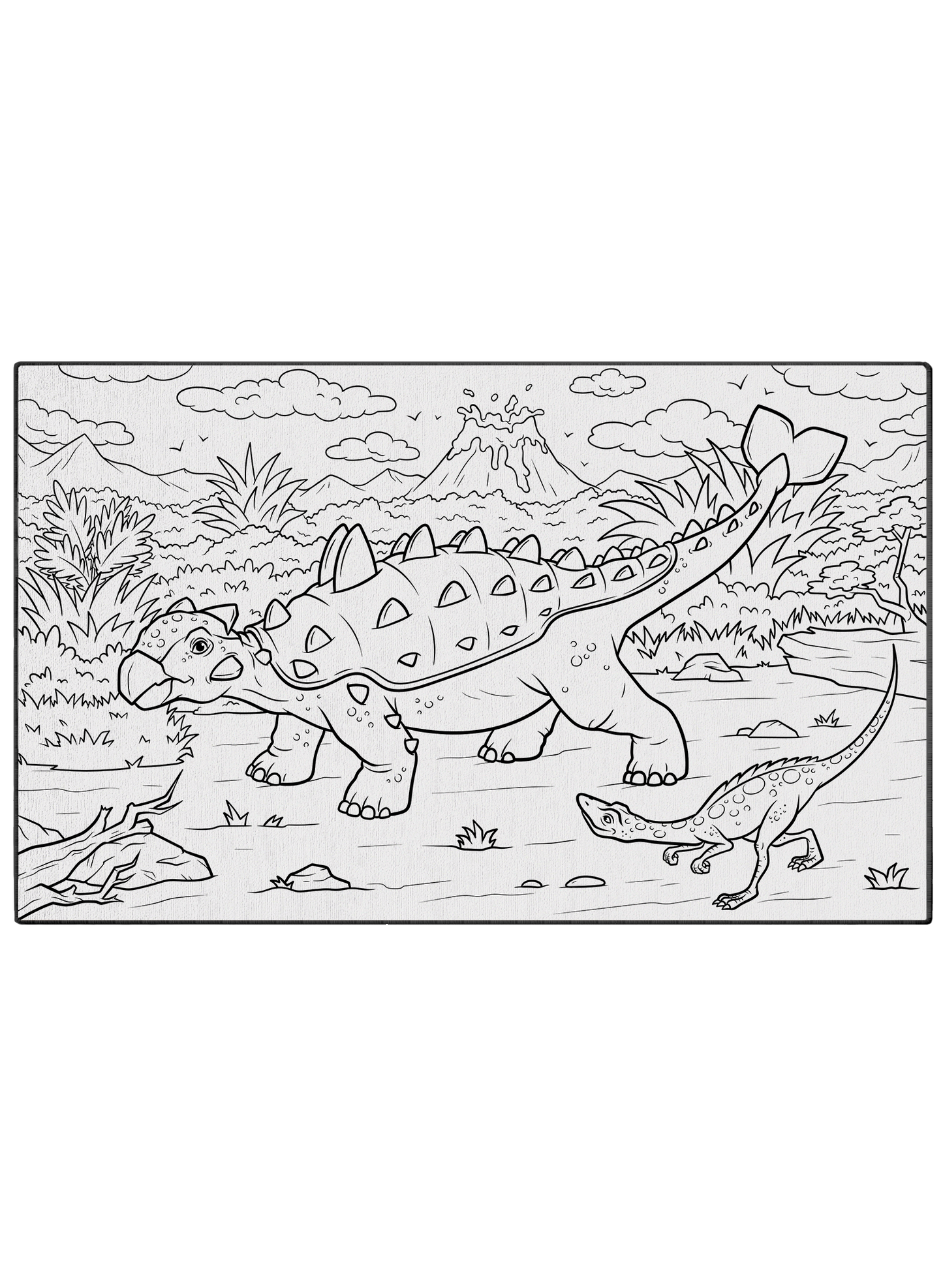 Walk with Ankylosaurus Washable Coloring Mat